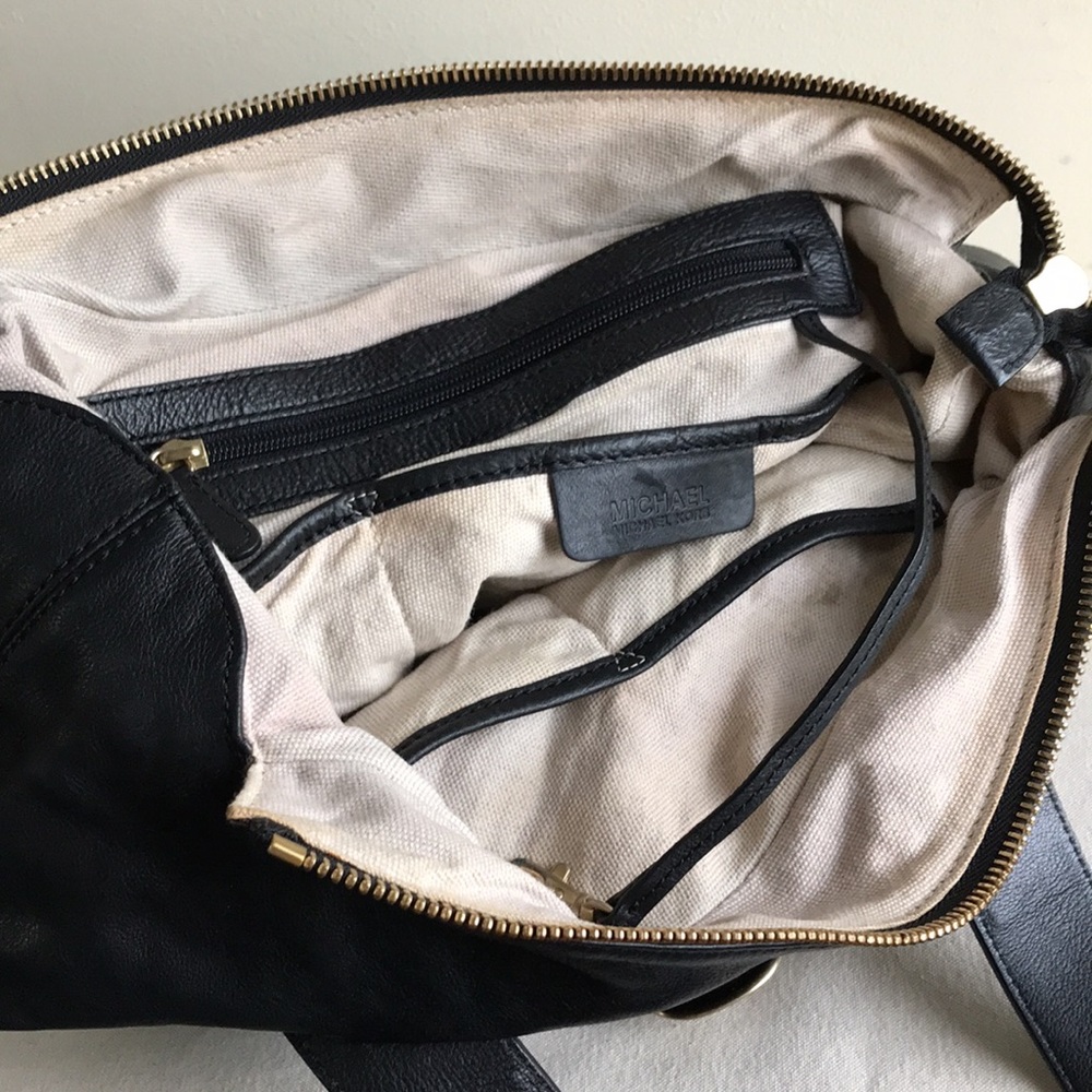 Michael Kors tote extra large Black leather gorgeous 2 top handle bag zip close - Picture 13 of 16
